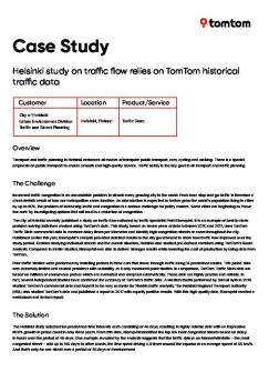 Helsinki Case Study Traffic Stats