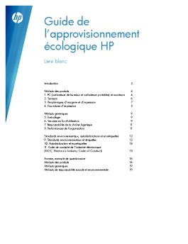 Guide de l'approvisionnement écologique HP
