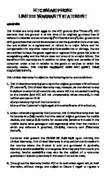 Htc Android Device Warranty Policy Au