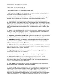 DISCLAIMERS | Samsung Series 9 HU9000