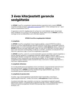 3 éves kiterjesztett garancia szolgáltatás - Epson