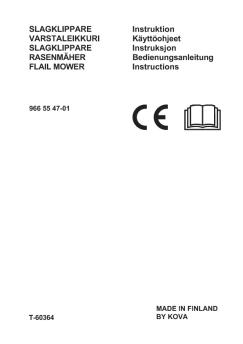 OM, Flail Mower, T-60364, 966554701, 2012-06, SE, FI ... - Husqvarna