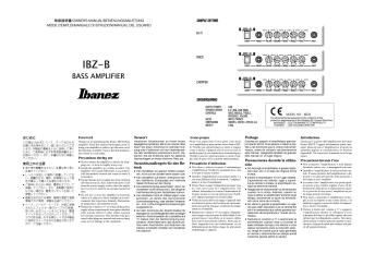 Foreword Precautions during use Vorwort ... - Ibanez