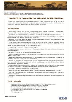 ingenieur commercial grande distribution - Epson