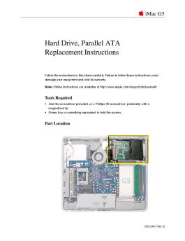 iMac G5 Hard Drive 17-inch Replacement ... - Support