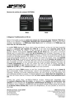 Gamme de centres de cuisson VICTORIA TR93 TR90 L ... - Smeg