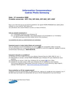 Information Consommateur Cadres Photo Samsung