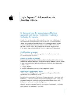 Infos de dernière minute - Support - Apple