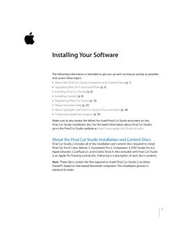 Installing Your Final Cut Studio 2 Software - Support - Apple
