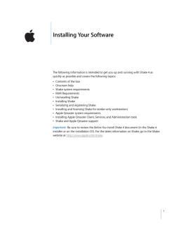 Installing Your Shake 4 Software (Manual) - Support - Apple