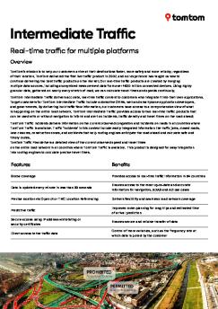 Intermediate Traffic Product Sheet