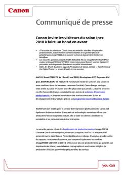 Communiqué de presse -  Canon France