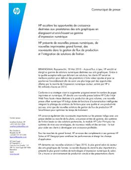Communiqué de presse HP accélère les opportunités de croissance ...