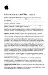 Informations sur l'iPod touch - Support - Apple