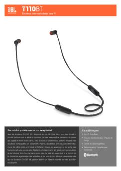 JBL T110BT Spec Sheet French