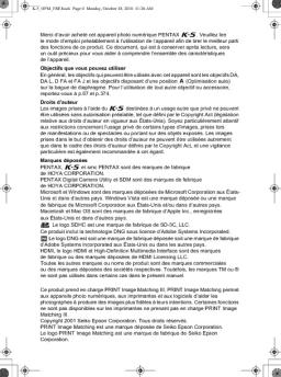 Appuyez sur le bouton - Pentax