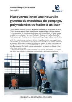 Communiqué de presse PG 450/PG 400/PG 280 - Husqvarna