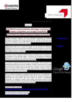 info presse - Kyocera