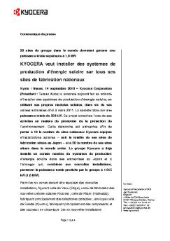 Communiquè de presse (pdf) - Kyocera