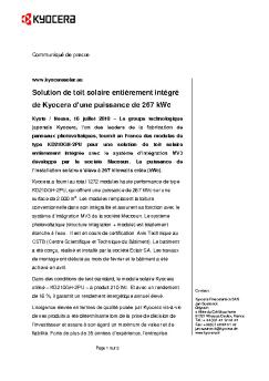 Communiquè de presse -  Kyocera