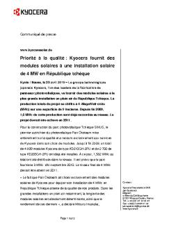 Communiquè de presse (pdf) - Kyocera