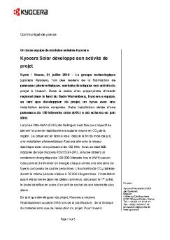 Communiquè de presse (pdf) - Kyocera