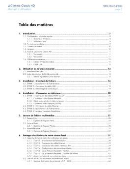 Table des matières - LaCie