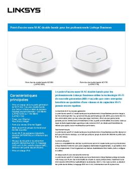 Caractéristiques principales - Linksys