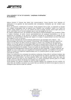 Lave-vaisselle à 13 et 14 couverts : souplesse d'utilisation et - Smeg