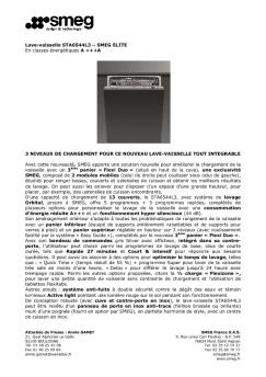 Lave-vaisselle STA6544L3 – SMEG ELITE En classes énergétiques A ...