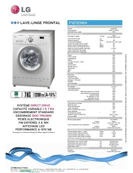 F12721WH LAVE-LINGE FRONTAL