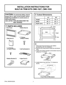 installation instructions for built-in trim kits cmk ... - Datatail