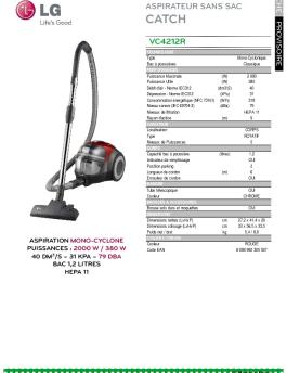 VC4212R ASPIRATEUR SANS SAC