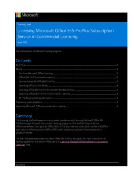 Licensing Office365 ProPlus In Volume Licensing