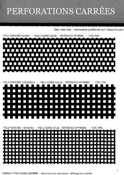listes perforations carree tfsm - Tôle perforée