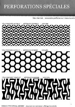 listes perforations specialtfsm - Tôle perforée
