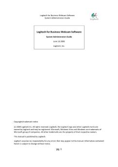 pg. 1 Logitech for Business Webcam Software - Onedirect