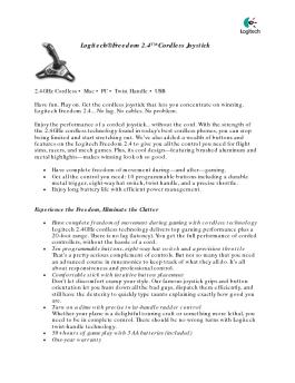 Logitech® Freedom 2.4™ Cordless Joystick