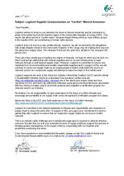 Conflict Free statement - Logitech