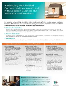 Maximizing Your Unified Communications ... - Logitech