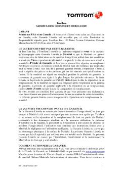 TomTom Garantie Limitée (pour produits remises à neuf) GARANT ...