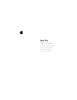 Mac Pro (8-core) User's Guide (Manual) - Support - Apple