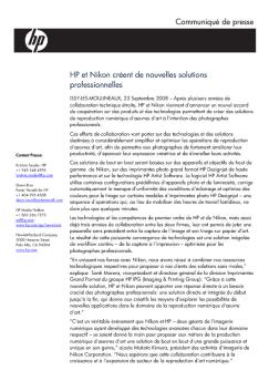 HP et Nikon créent de nouvelles solutions professionnelles