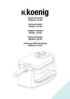GF180 Draagbar Wafelijzer MODEL : GF180 Gofrera ... - H.Koenig