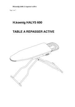 H.koenig HALYS 600 TABLE A REPASSER ACTIVE