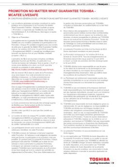 promotion no matter what guarantee toshiba - mcafee livesafe