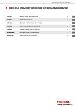 TOSHIBA MEMORY UPGRADE ON DEMAND SERVICE