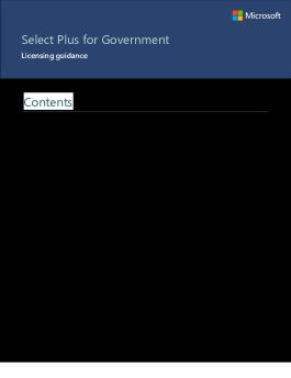 Microsoft Select Plus For Government Program Guide