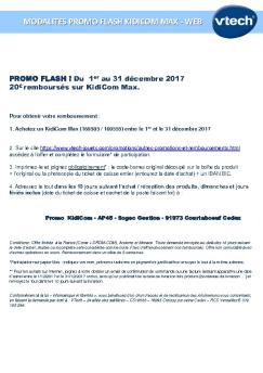 modalites promo flash kidicom max - web - Vtech