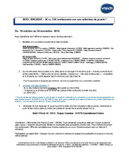 Du 19 octobre au 30 novembre 2016 NOEL MAGIQUE - 5€ ou ... - Vtech